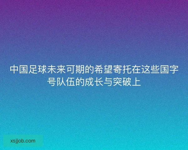 中国足球未来可期的希望寄托在这些国字号队伍的成长与突破上 中国足球未来可期的希望寄托在这些国字号队伍的成长与突破上